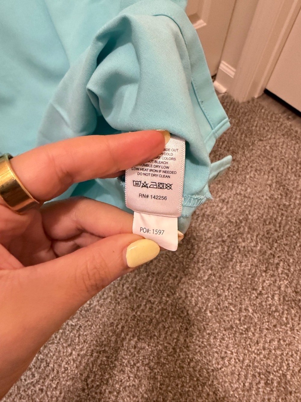 Figs Light Teal Medical Scrub Top - Picture 5 of 5
